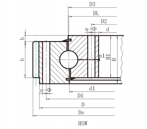 single row ball slewing bearing (HS series) external gear Бір қатарлы допты жіңішке мойынтірек (HS сериясы) сыртқы редукторы